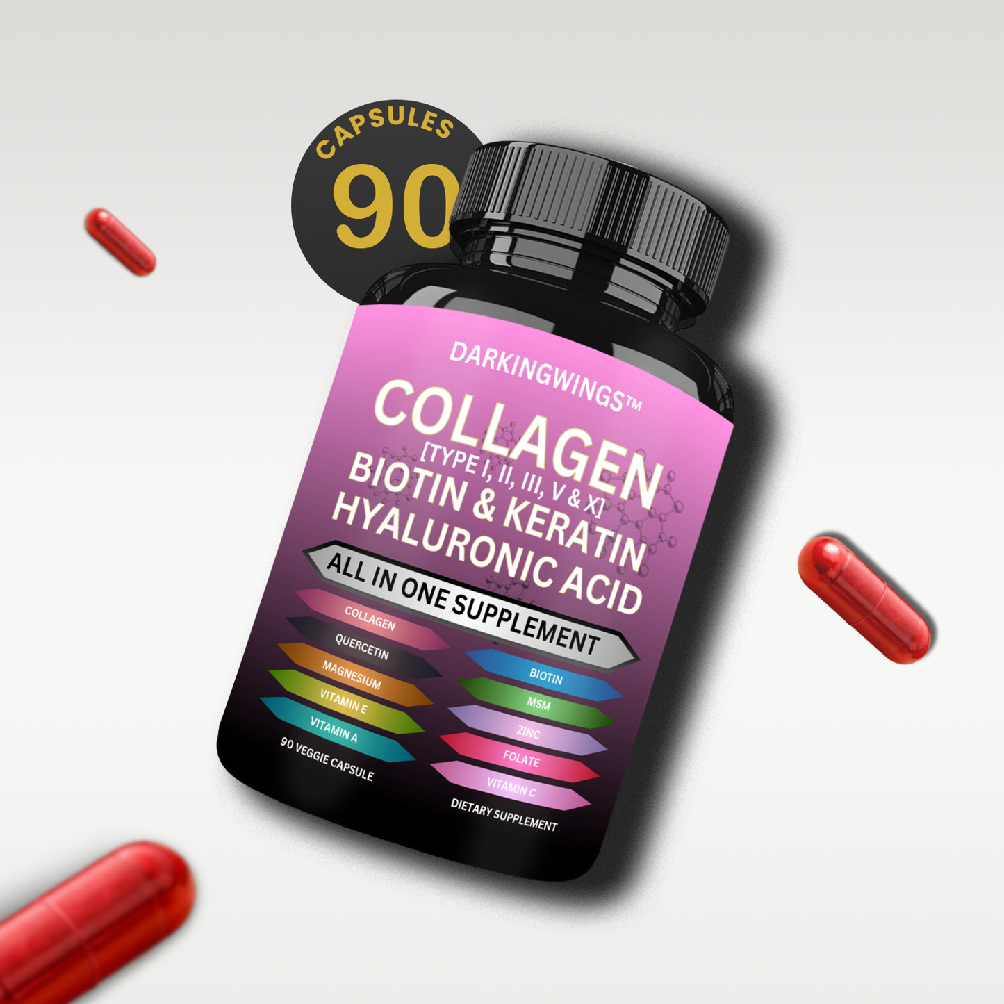 Multi Collagen Pills Peptides Hair Skin and Nails Vitamins Capsule