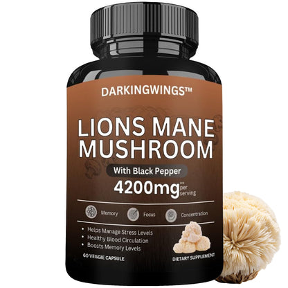 Lions Mane Supplement Capsules 4200mg