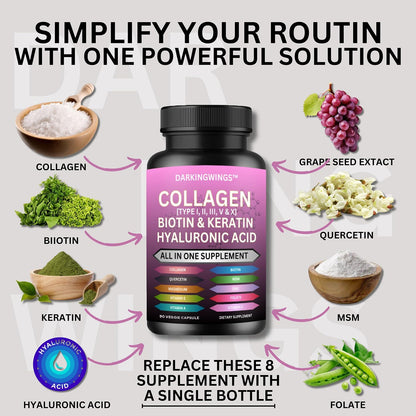 Multi Collagen Pills Peptides Hair Skin and Nails Vitamins Capsule