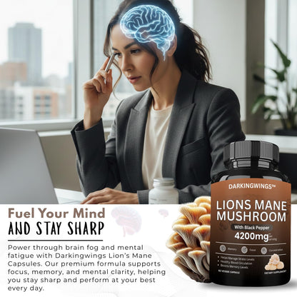 Lions Mane Supplement Capsules 4200mg