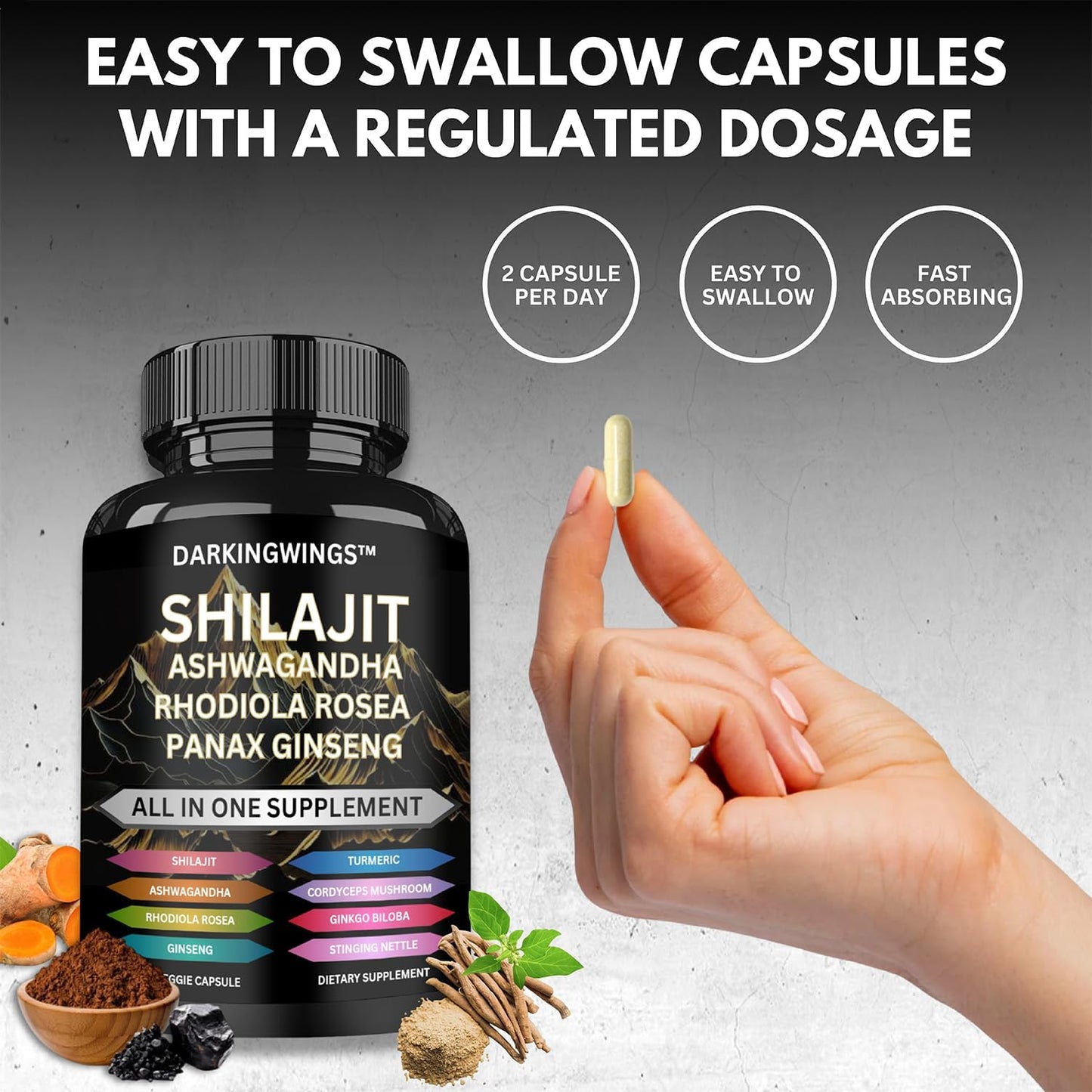 Shilajit, Panax Ginseng & Ashwagandha Capsule