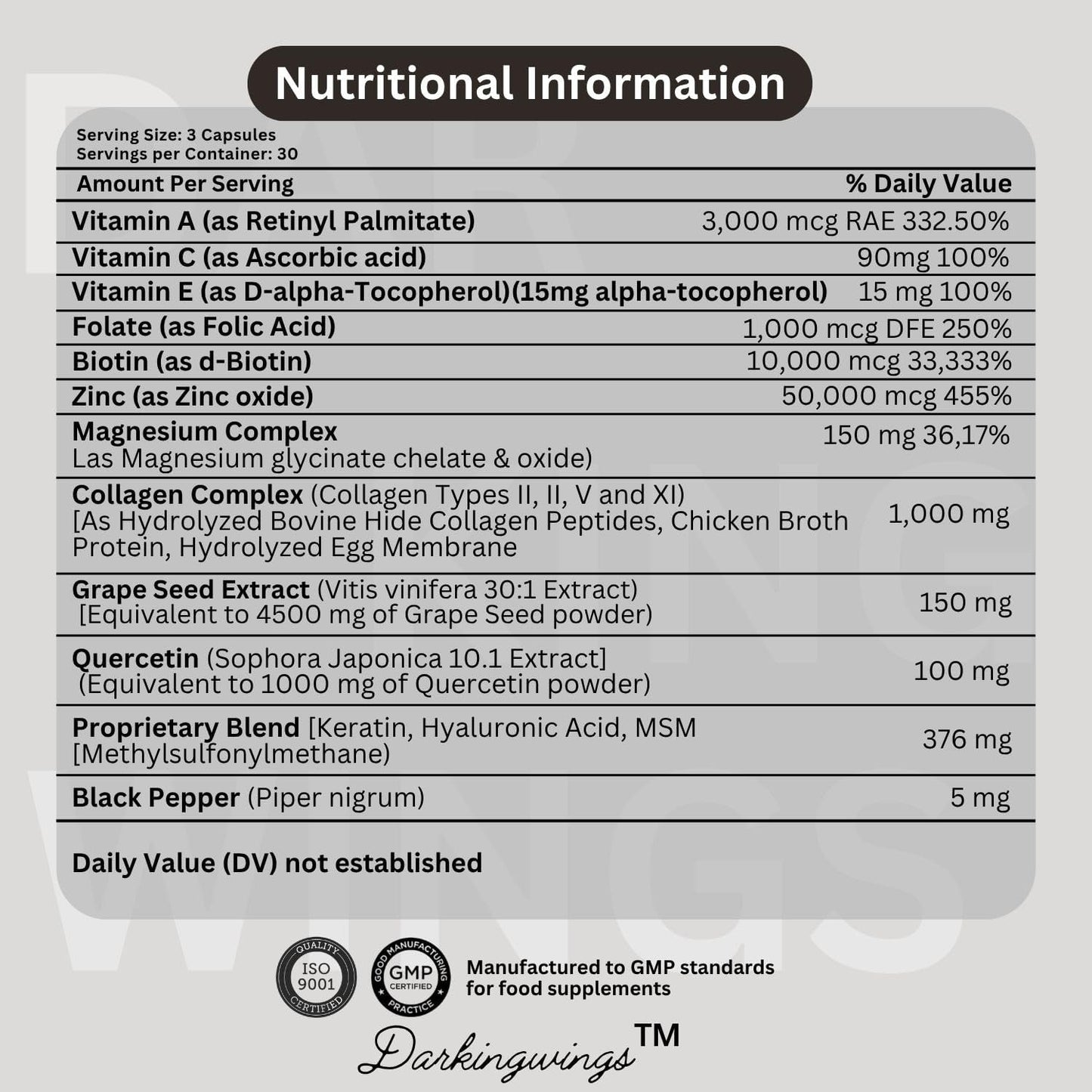 Multi Collagen Pills Peptides Hair Skin and Nails Vitamins Capsule