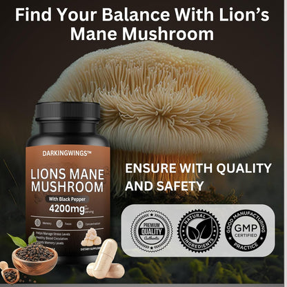Lions Mane Supplement Capsules 4200mg