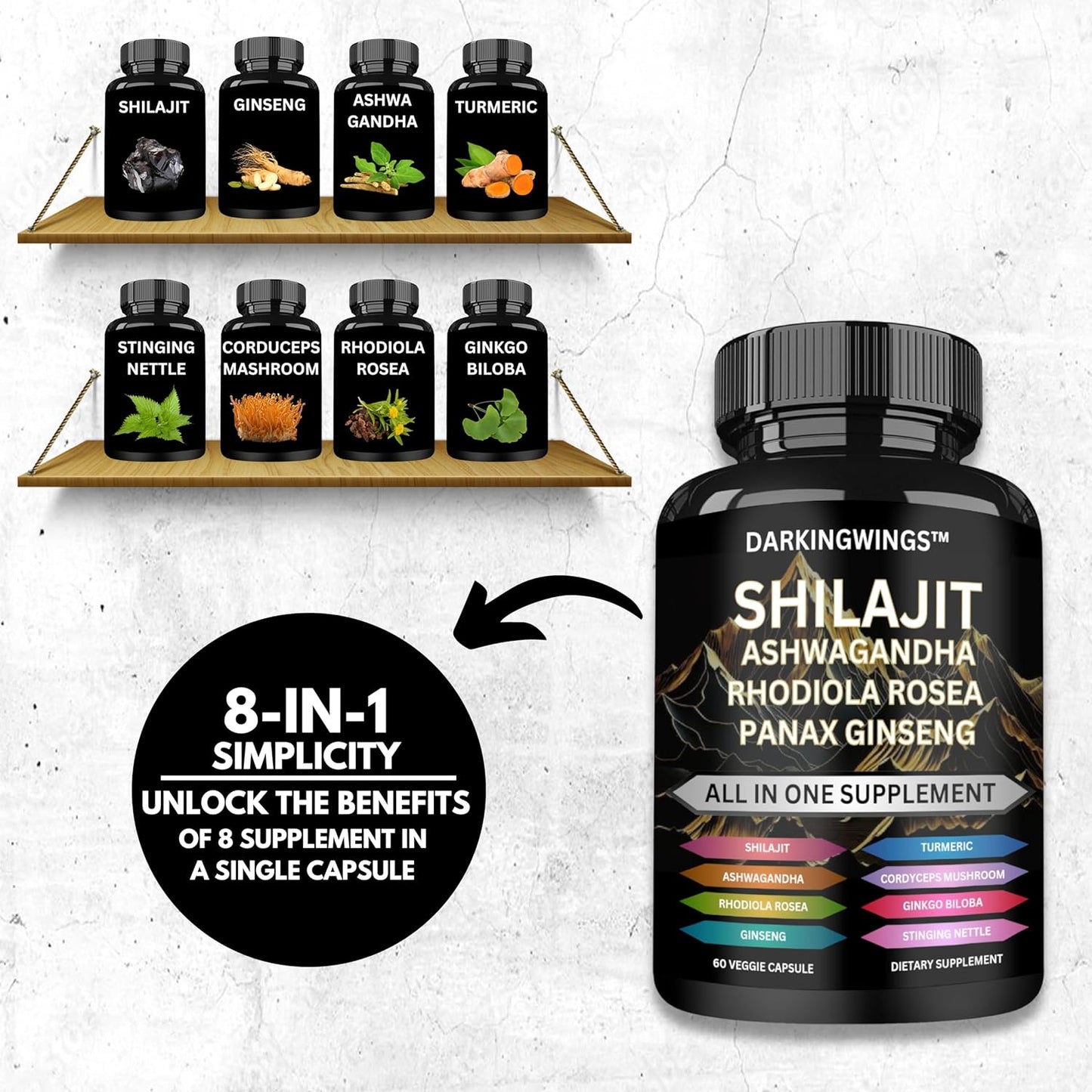 Shilajit, Panax Ginseng & Ashwagandha Capsule