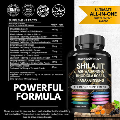 All in One Supplement - Shilajit 9000 + Turmeric Curcumin Joint Support Bundle